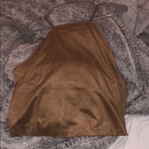 I am selling this suede caramel crop top! SIZE M